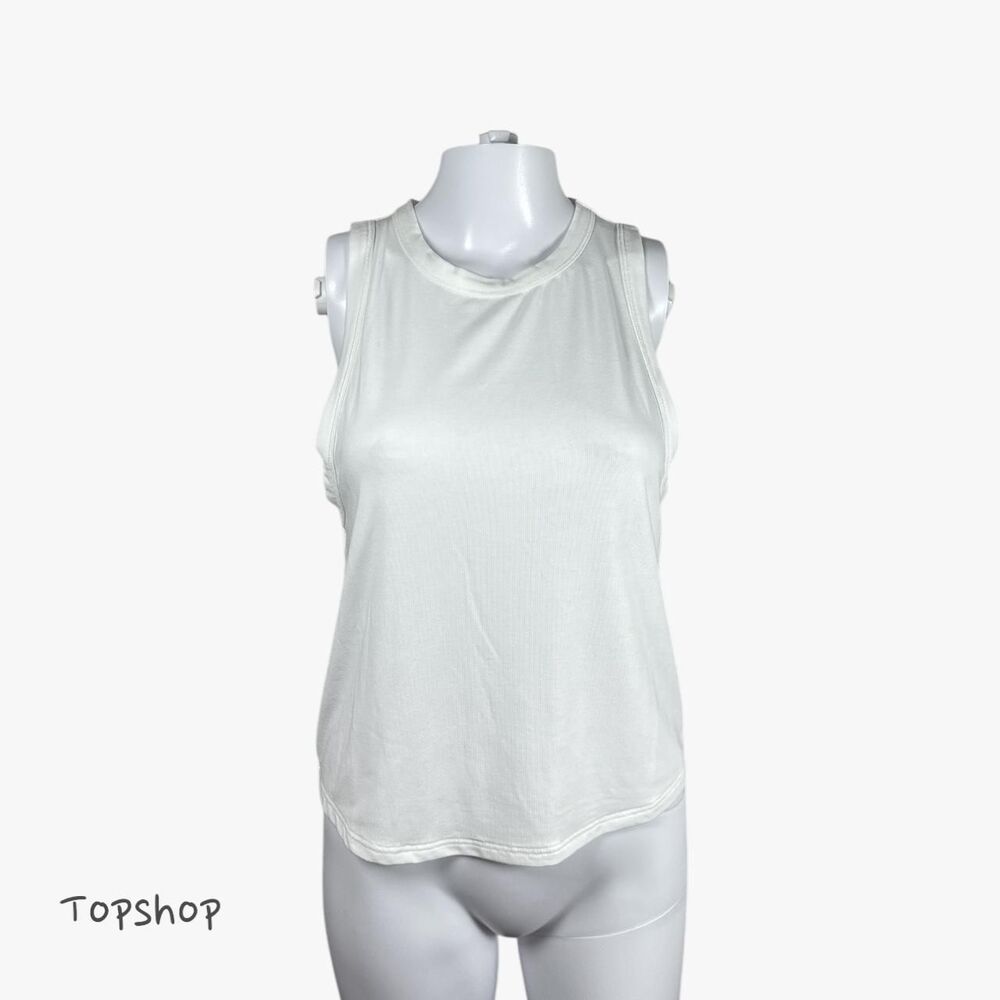 Topshop Women's Soft Lounge Loose Tank Top in White Size 4-6 Casual